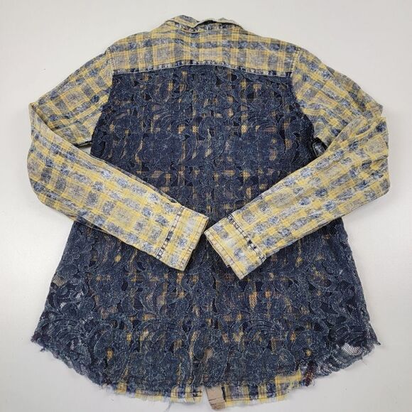 Gimmicks By Bke Button Up Wester Shirt Collared Womens Large Bohemian Vtg Y2K - Picture 9 of 10